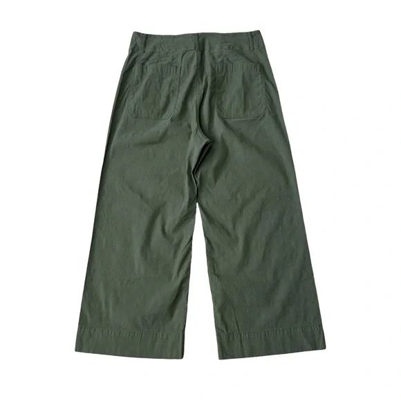 Anthropologie MAEVE The Colette Green Wide Leg Cropped Hi Rise Pants - Picture 5 of 10